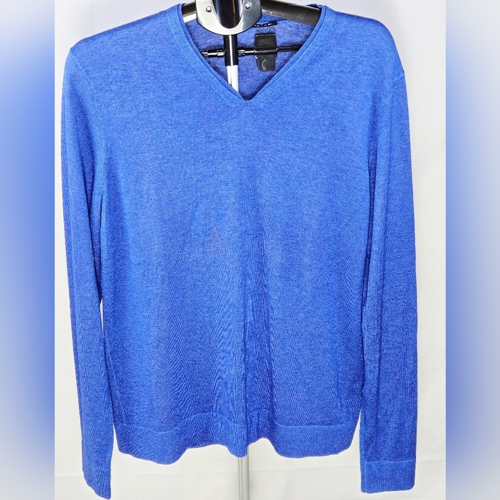 Elie Tahari Wool & Silk Quiet Luxury Elevated Basic V-Neck Sweater, XL
